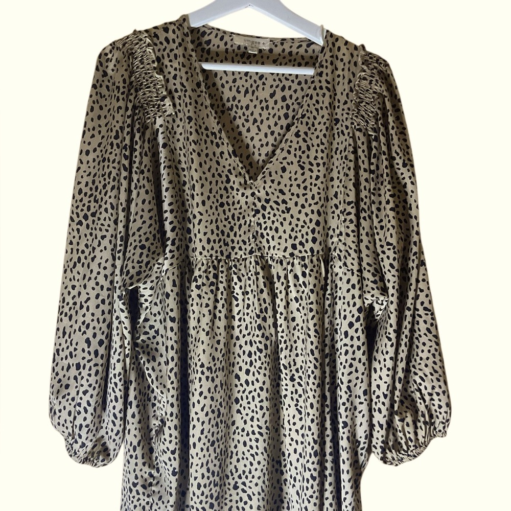 Leopard Print V-Neck Dress